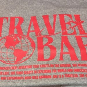 Gray and Red Graphic Sweatshirt